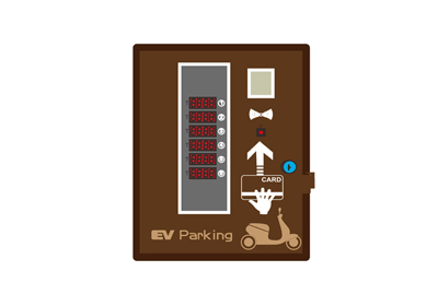 機車充電座-精緻型6充-壁式